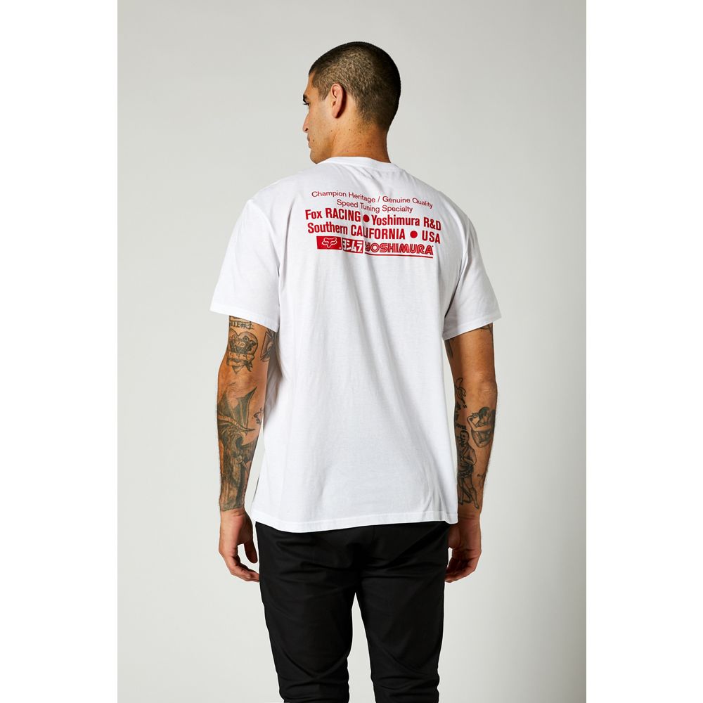 T-shirt à manches courtes Fox Racing Yoshimura Racer Profile - Blanc Optique