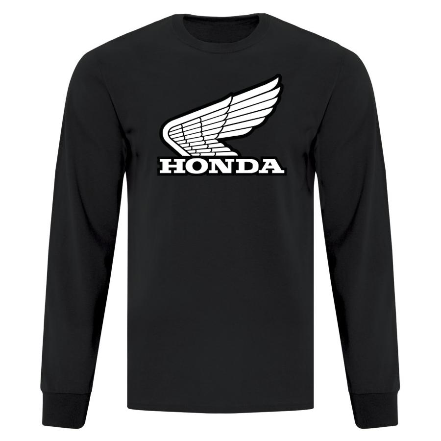 Honda White Retro Wing T-shirt à manches longues