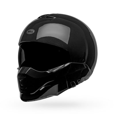 bell broozer modular street motorcycle helmet gloss black front left
