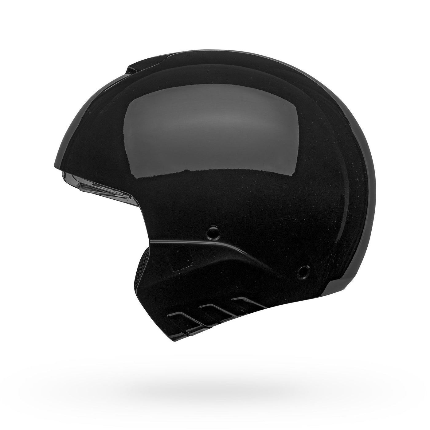 casque de moto bell broozer modular street noir brillant sans mentonnière gauche