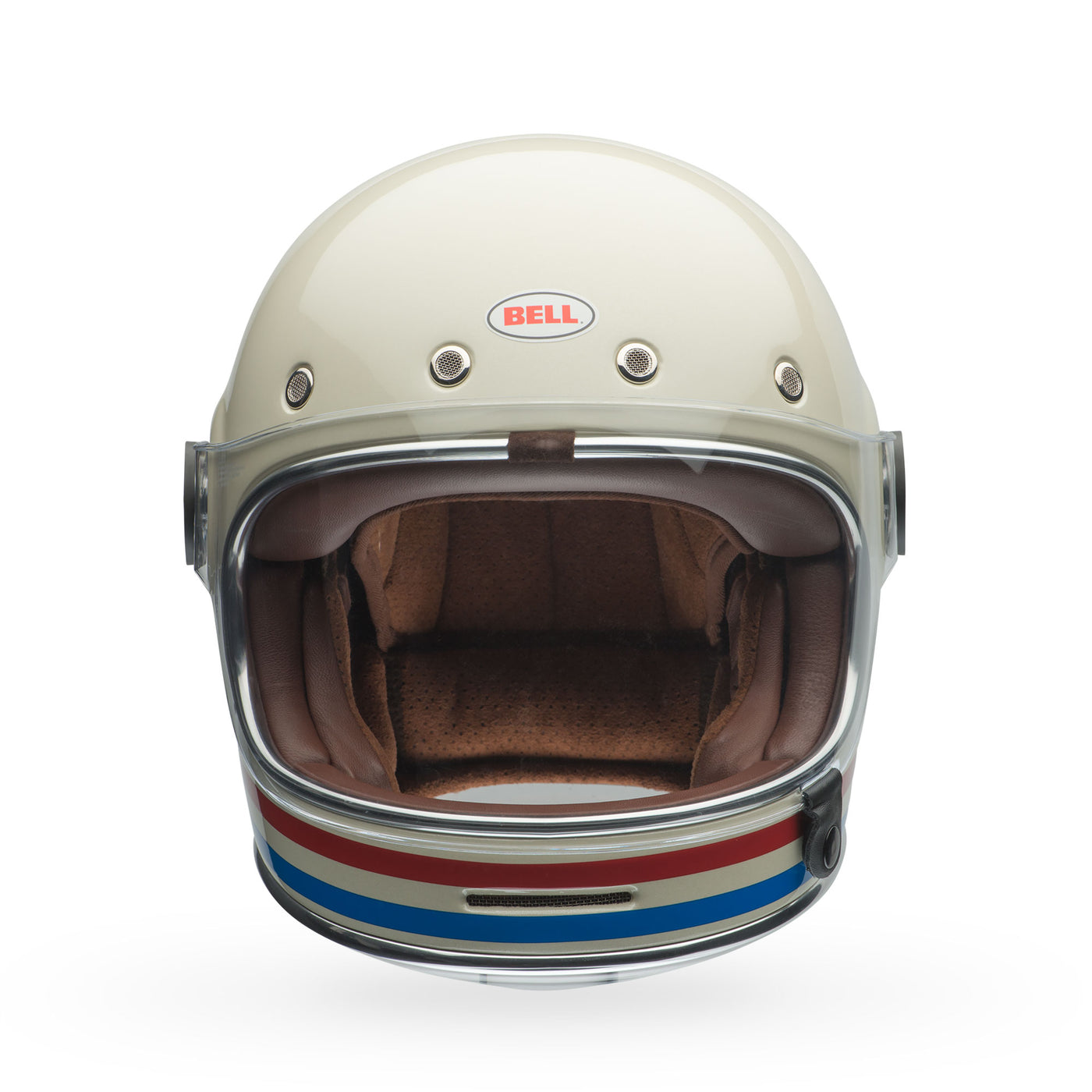 bell bullitt culture classic motorcycle helmet stripes gloss pearl white oxblood blue front