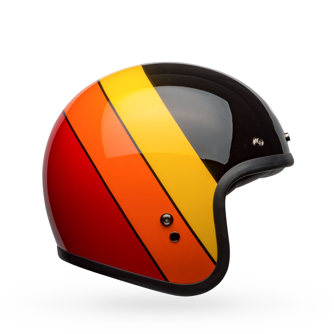 bell custom 500 culture classic open face motorcycle helmet riff gloss black yellow orange red right