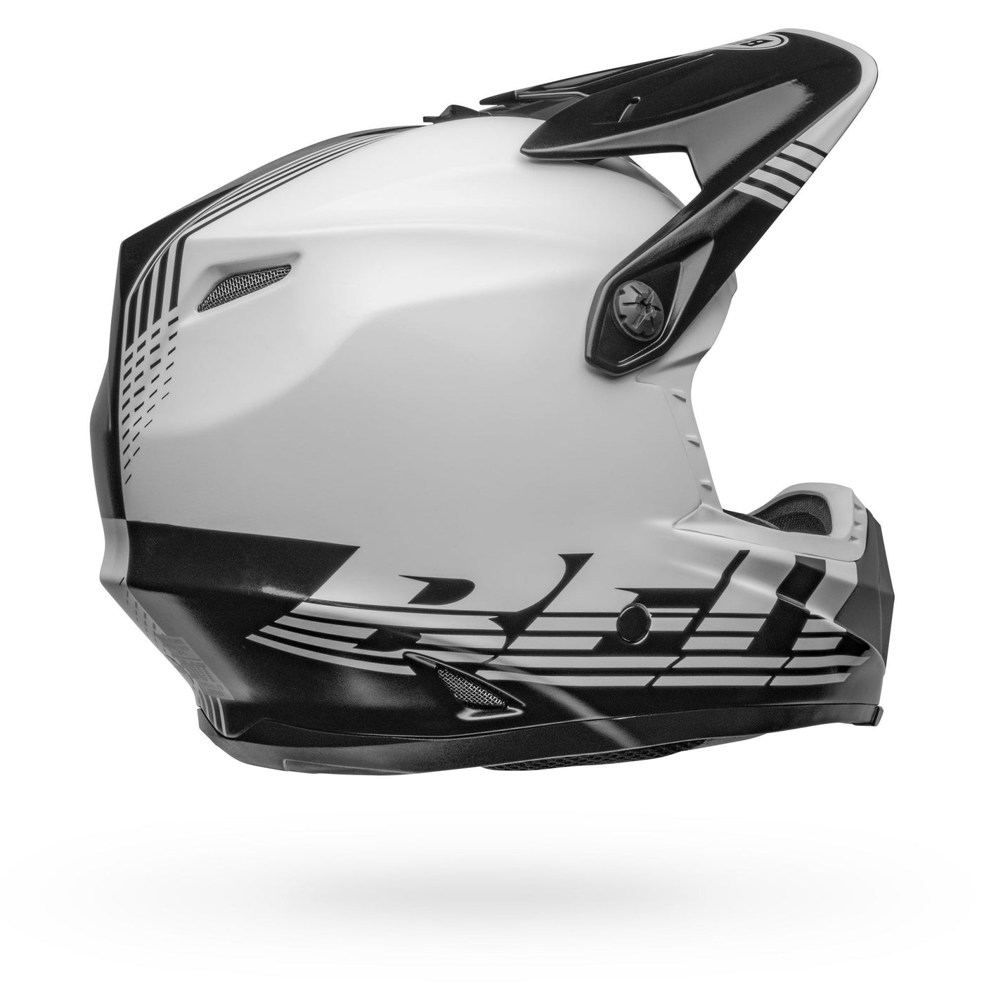 bell moto 9 youth mips motorcycle helmet louver gloss black white back right