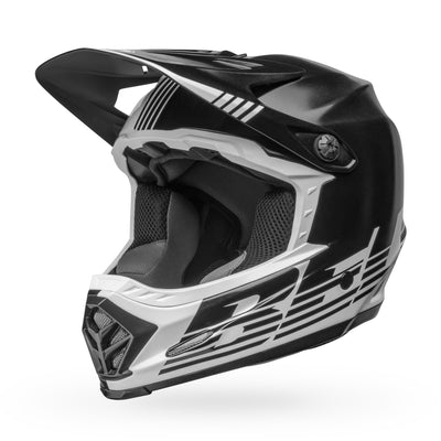 bell moto 9 youth mips motorcycle helmet louver gloss black white front left
