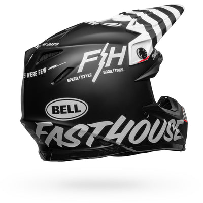 casque de moto bell moto 9s flex dirt fasthouse flex crew matte black white back right