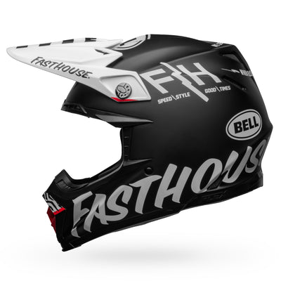 bell moto 9s flex dirt dirt dirt helmet fasthouse flex crew matte black white left