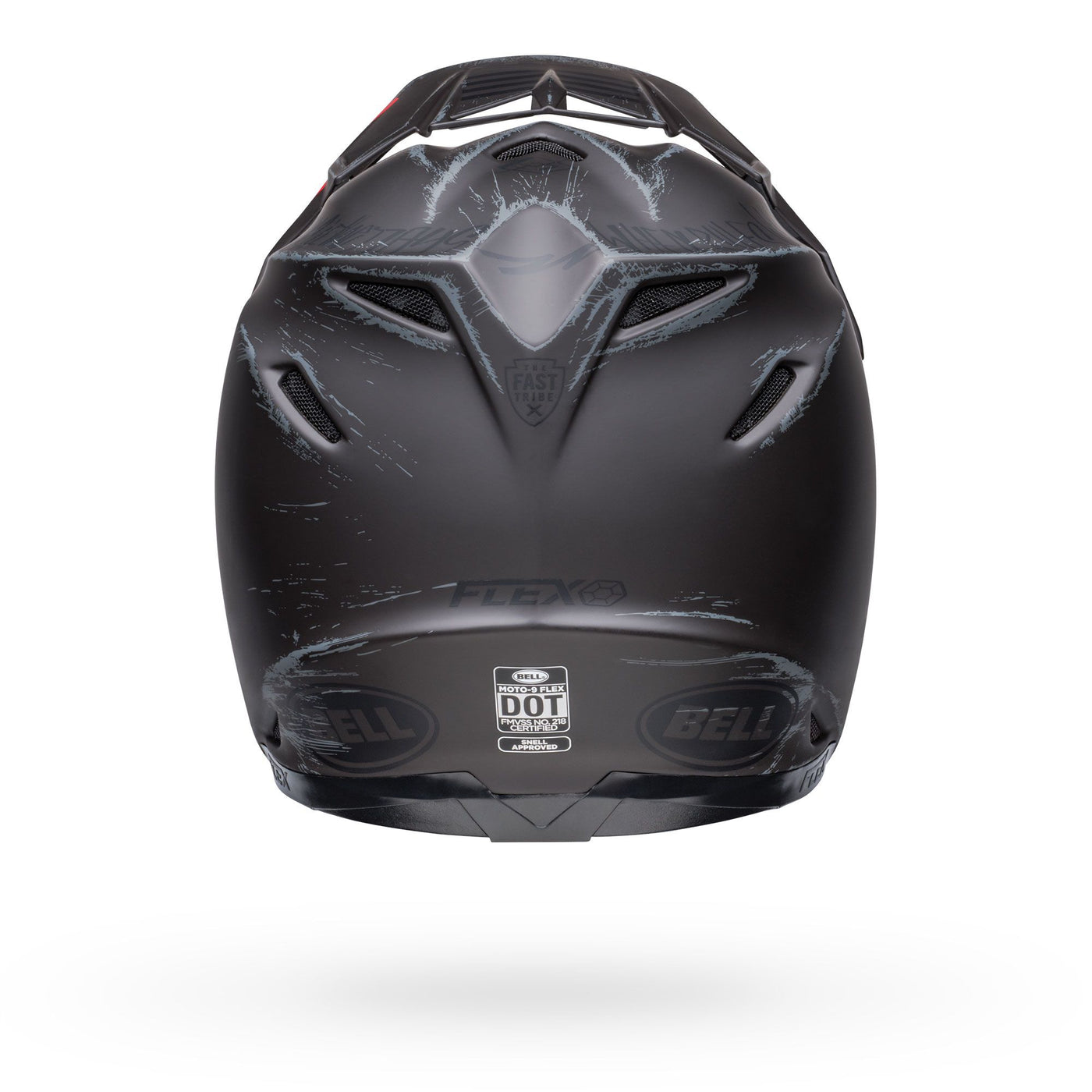 casque de moto bell moto 9s flex dirt fasthouse mojave matte black gray back