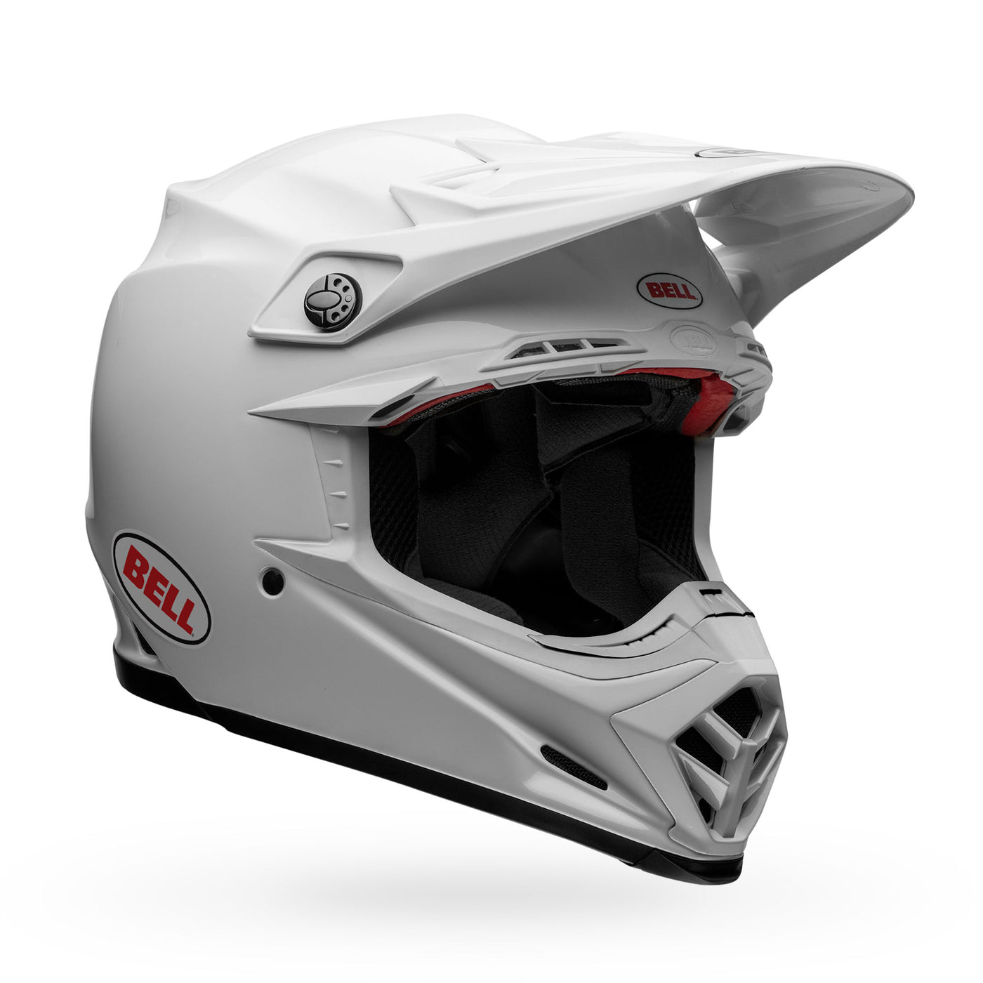 casque de moto bell moto 9s flex dirt blanc brillant avant droit