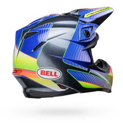 bell moto 9s flex dirt moto helmet pro circuit 23 gloss silver metallic flake arrière droit