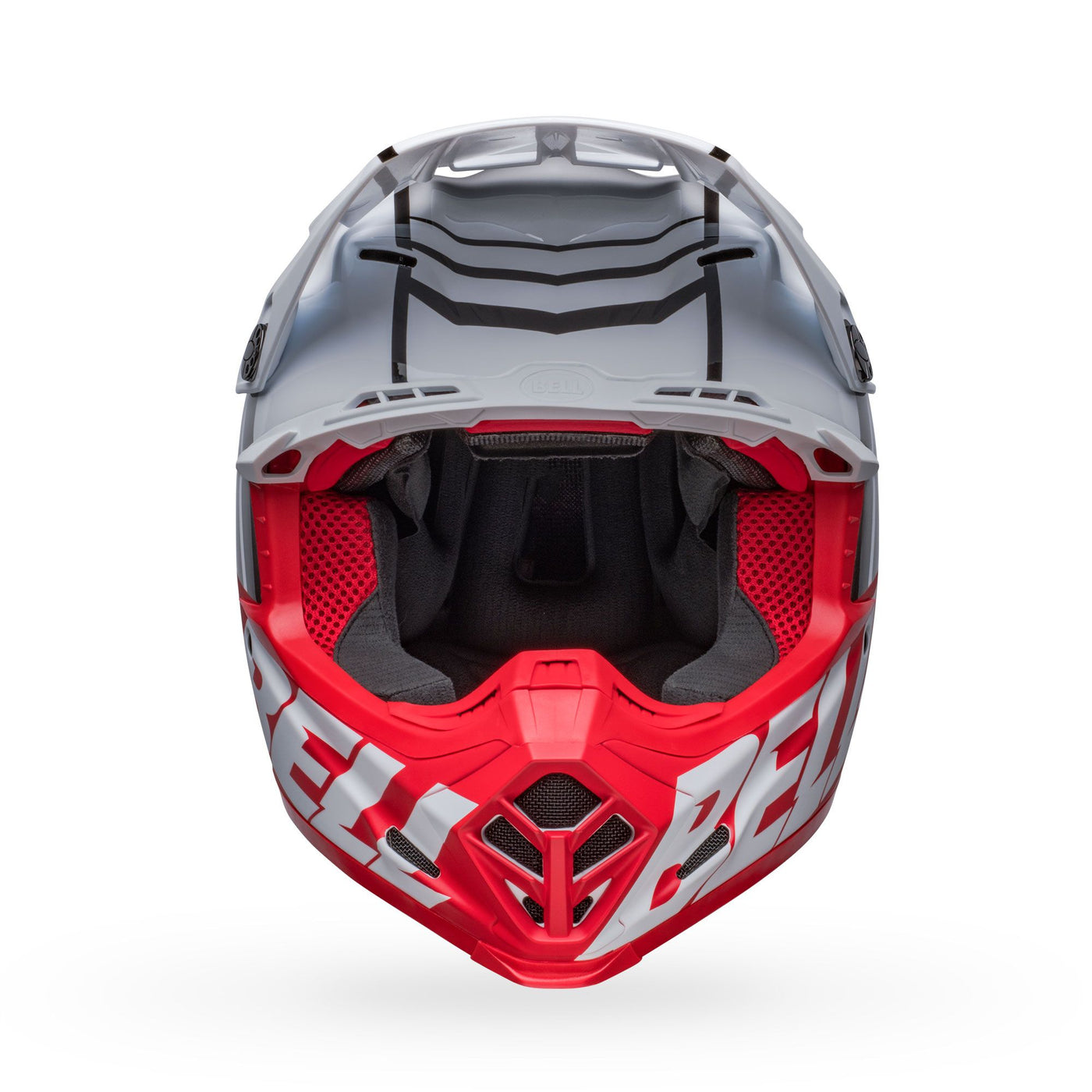 casque de moto bell moto 9s flex dirt sprint mat gloss white red front