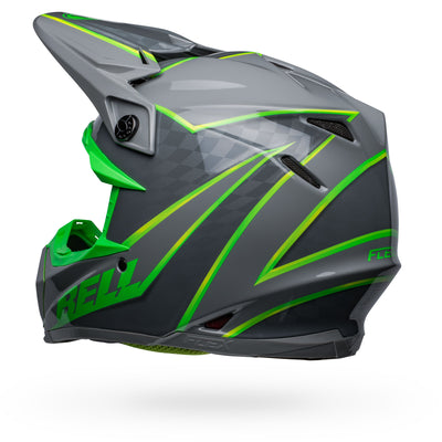 bell moto 9s flex dirt motorcycle helmet sprite gloss gray green back left