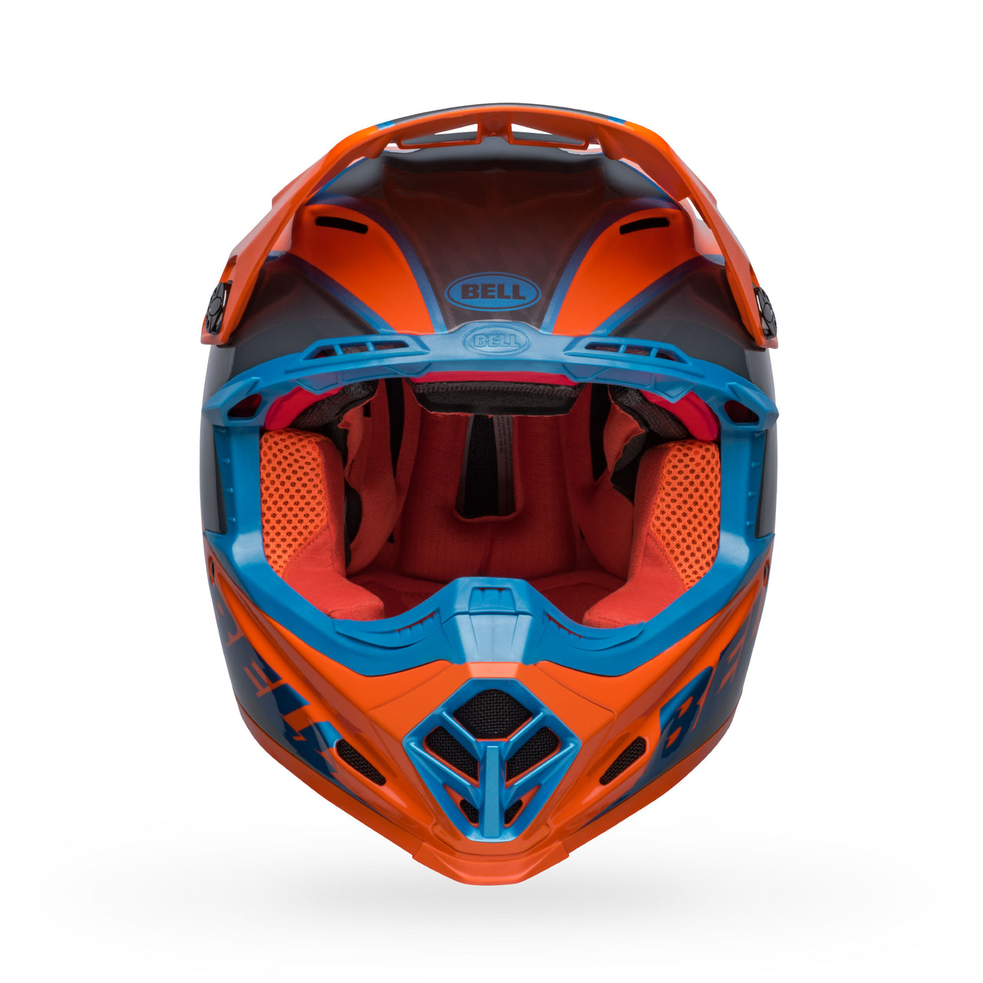 casque de moto bell moto 9s flex dirt sprite gloss orange gris avant