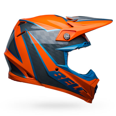 casque de moto bell moto 9s flex dirt sprite gloss orange gray droit