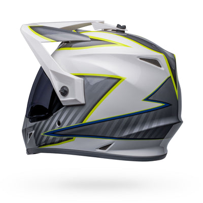 casque de moto bell mx 9 adventure mips dirt dalton gloss white hi viz yellow back left