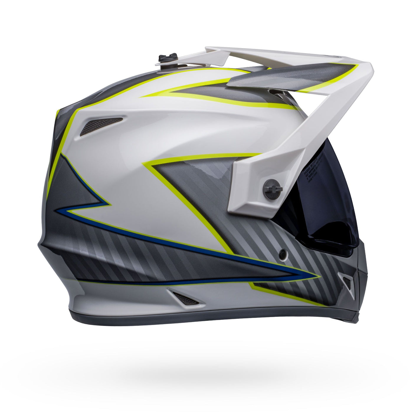 casque de moto bell mx 9 adventure mips dirt dalton gloss white hi viz yellow back right