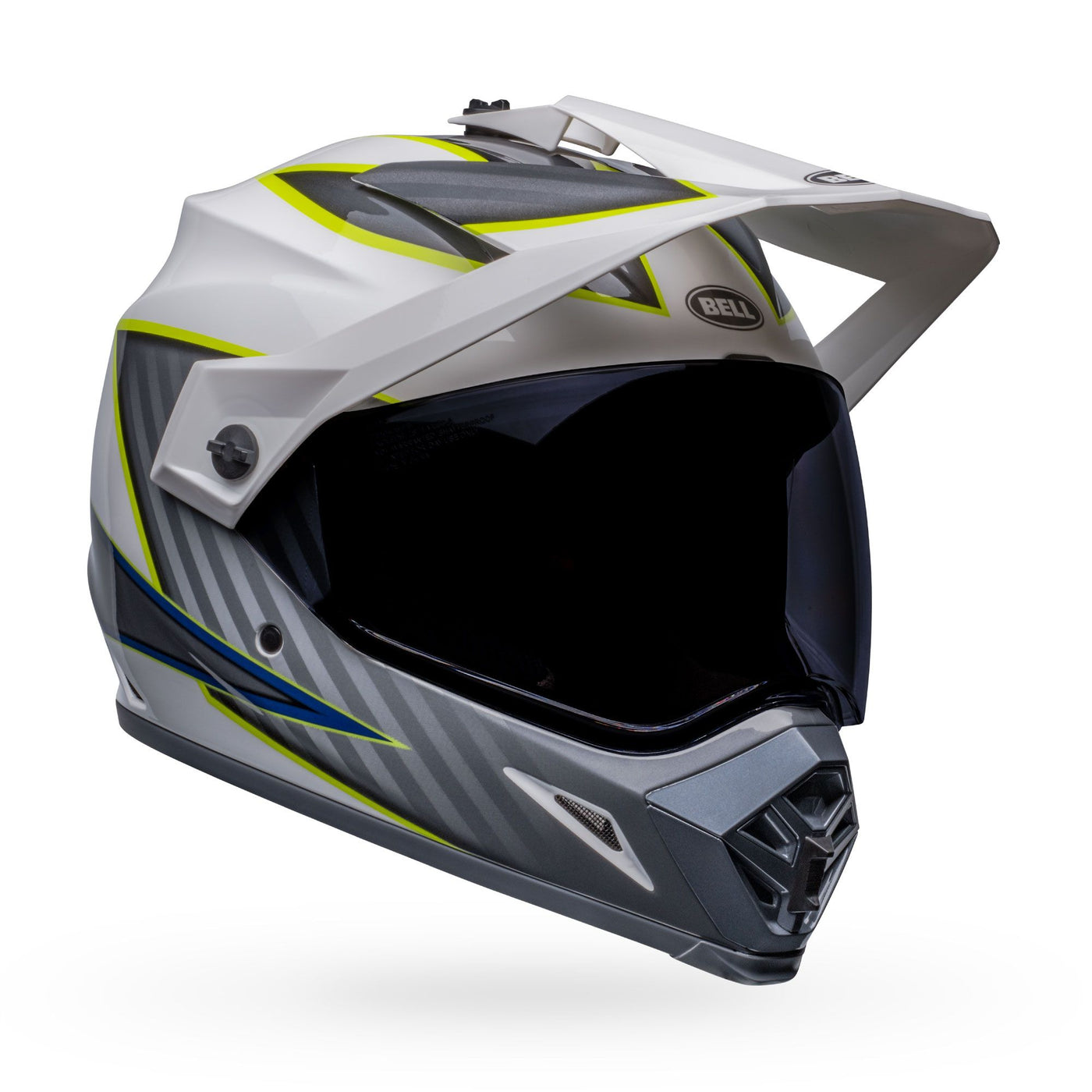 casque de moto bell mx 9 adventure mips dirt dalton gloss white hi viz yellow front right