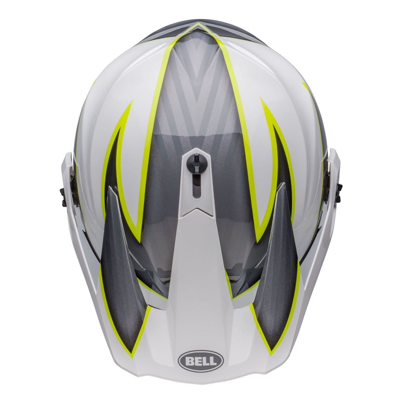 casque de moto bell mx 9 adventure mips dirt dalton gloss white hi viz yellow top