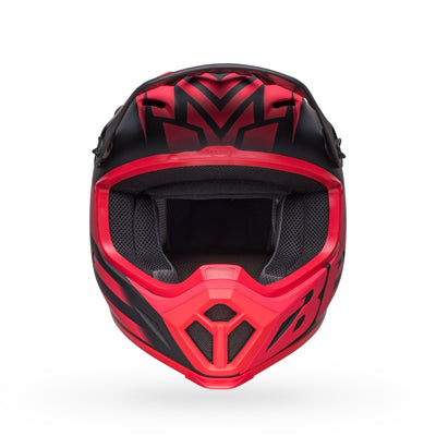 bell mx 9 mips dirt motorcycle helmet disrupt matte black red front