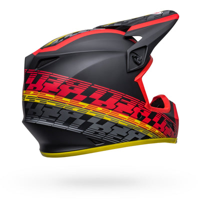 bell mx 9 mips dirt motorcycle helmet offset matte black red back right