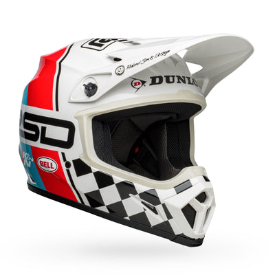 bell mx 9 mips dirt dirt motorcycle helmet rsd the rally gloss white black front right