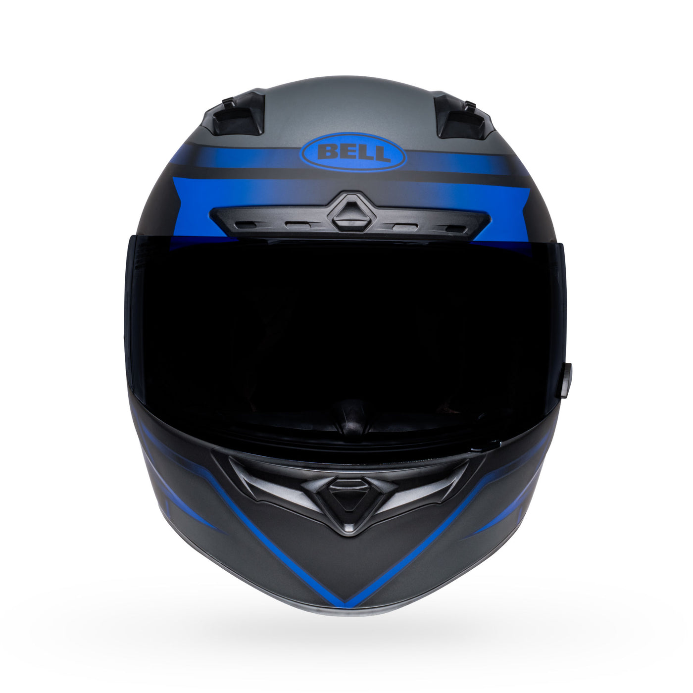 bell qualifier dlx mips street full full face motorcycle helmet raiser matte black blue gray front