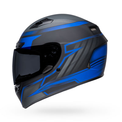 bell qualif qualifier dlx mips street full full face motorcycle helmet raiser matte black blue gray left